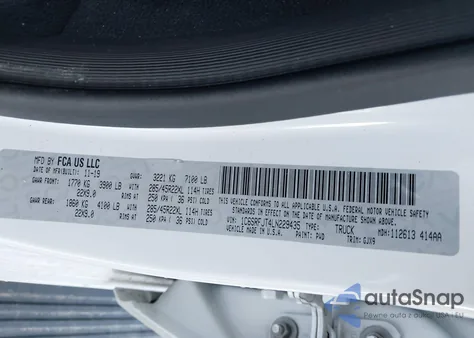 2020 Ram 1500 Laramie 4X4 5'7 Box из США, поврежденный, VIN 1C6SRFJT4LN229435